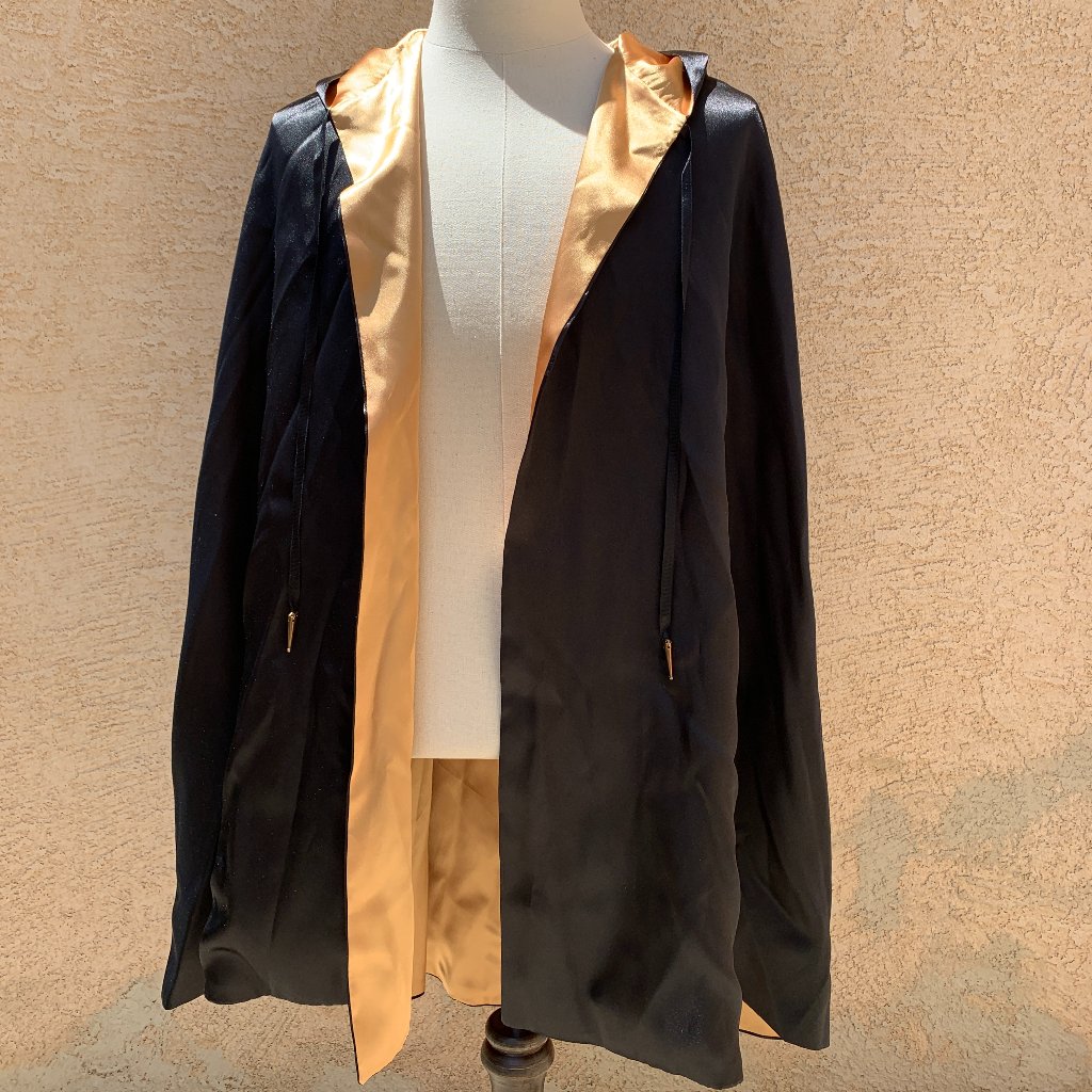Bespoke Reversible Black & Gold Eagle Cape $500